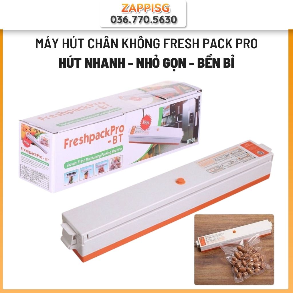 Máy Hút Chân Không Kiêm Hàn Miệng Túi Fresh Pack Pro Công Suất Lớn Nhỏ Gọn, Tiện Dụng Bảo Hành 12 Tháng