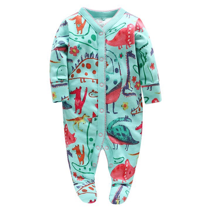 Vlinder Bé Tiếp Theo Tay Dài In Bé Sleepsuit Liền Trẻ Sơ Sinh Áo Liền Quần Liền Tiếp Theo Chất Lượng