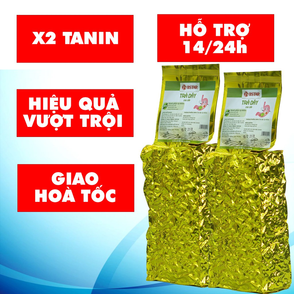 [Combo 02 Gói] Trà Dây Cao Cấp Bstar Cho Người Viêm Loét Dạ Dày Tá Tràng Nhiễm Vi Khuẩn HP - 250G/Gói