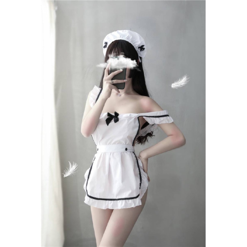 Đồ ngủ sexy váy ngủ gợi cảm nàng hầu gái tạp dề hở lưng quyến rũ 006