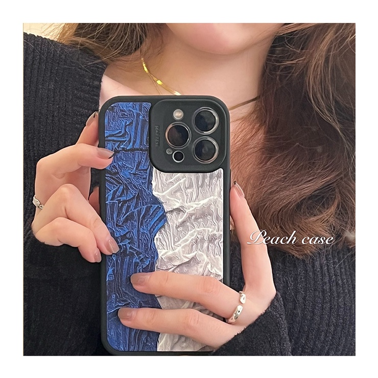 Ốp điện thoại silicon khâu hình nghệ thuật mùa thu đông dành cho iPhone 13promax 12pro 11 xsmax
