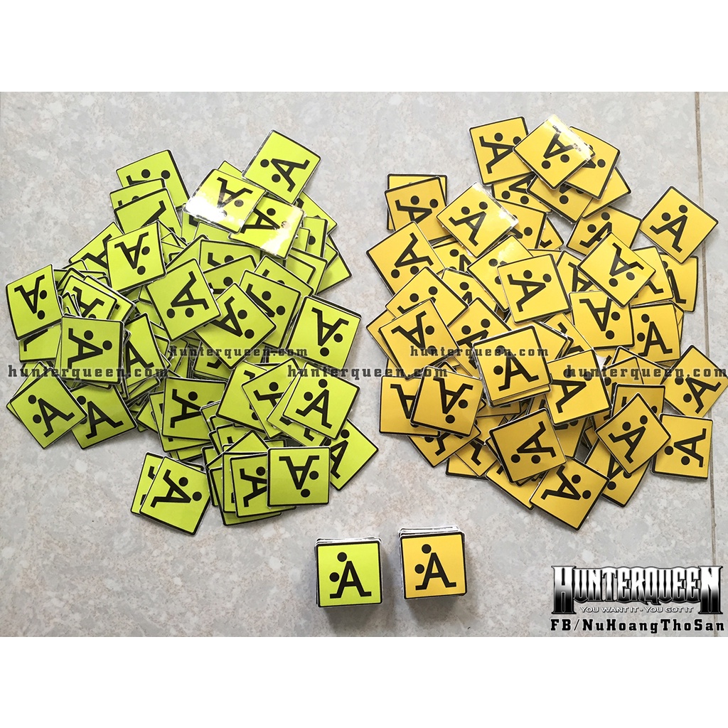 Combo 4 hình logo mini chữ A bựa. Decal cao cấp chống nước dán xe trang trí