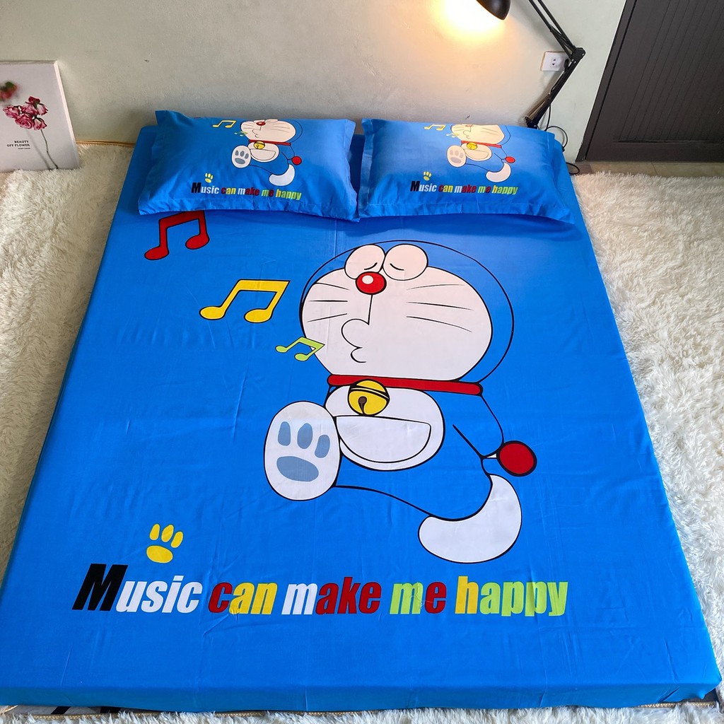 Ga gối hoạt hình - Set ga gối cotton hoạt hình cho bé Cotton Tina - Doraemon Music