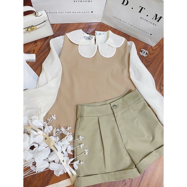 Flower Shirt - Sơ mi cổ bèo hoa