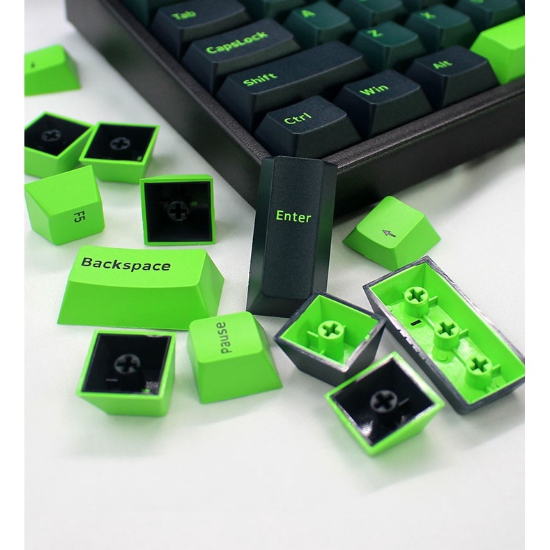 Set Keycap PBT Doubleshot Wavez, Iris nút bàn phím cơ phù hợp nhiều layout
