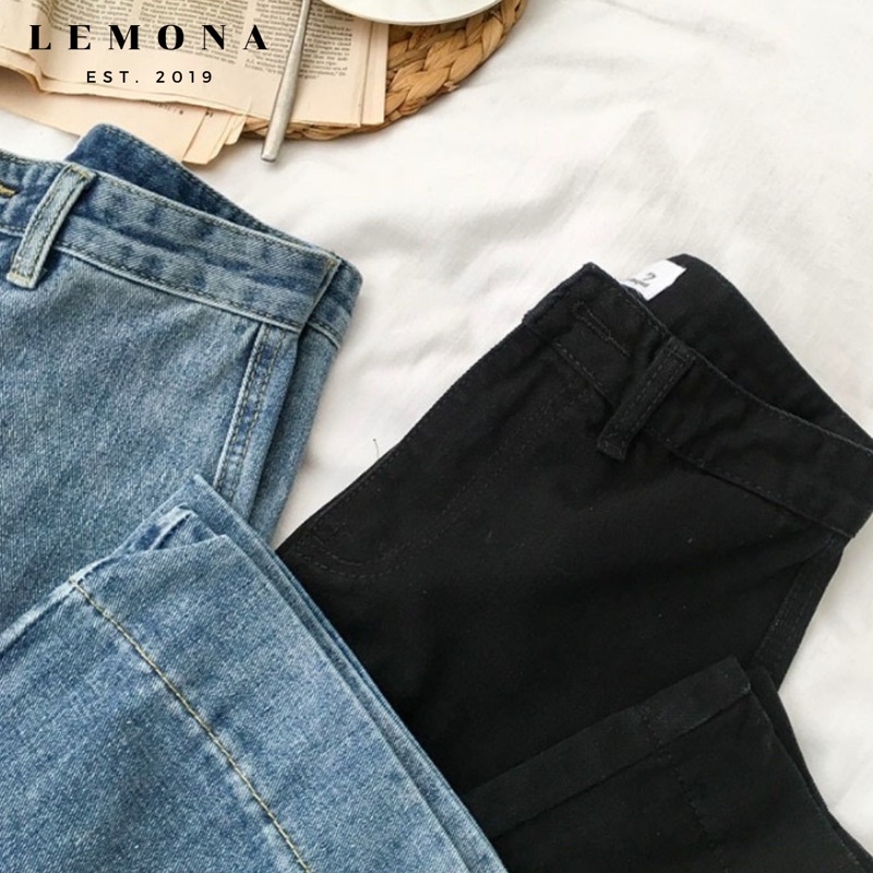 5886 | QUẦN JEANS SUÔNG BASIC DÁNG LỬNG ULZZANG