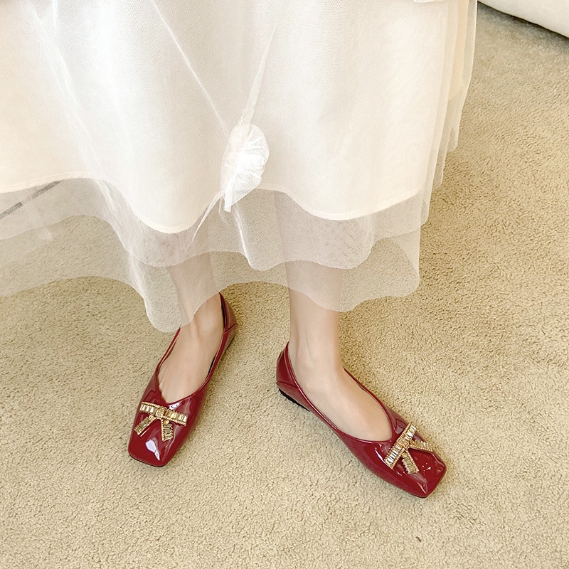 Giày Búp Bê Đính Đá Thời Trang Dành Cho Nữ Size 35-43