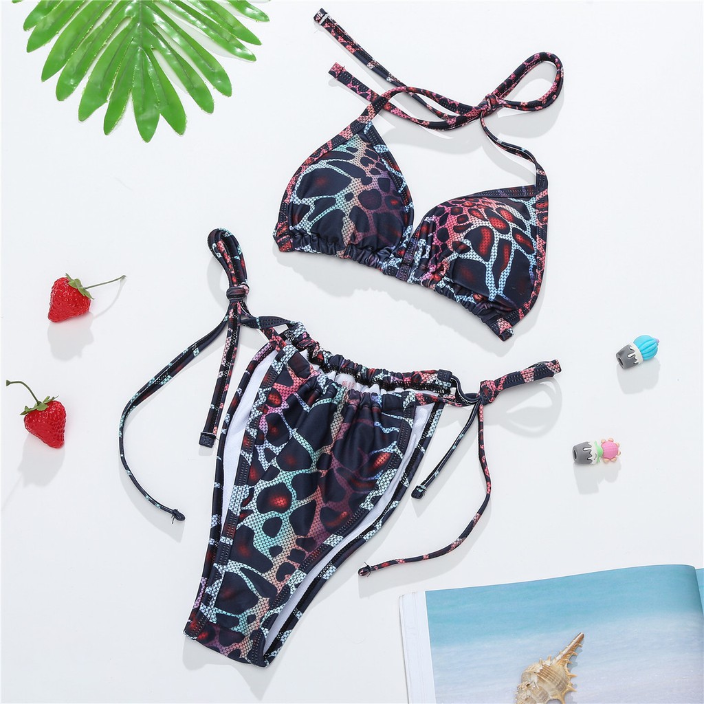 Bộ Bikini 3 Mảnh Họa Tiết Da Rắn Gợi Cảm Cho Nữ | BigBuy360 - bigbuy360.vn