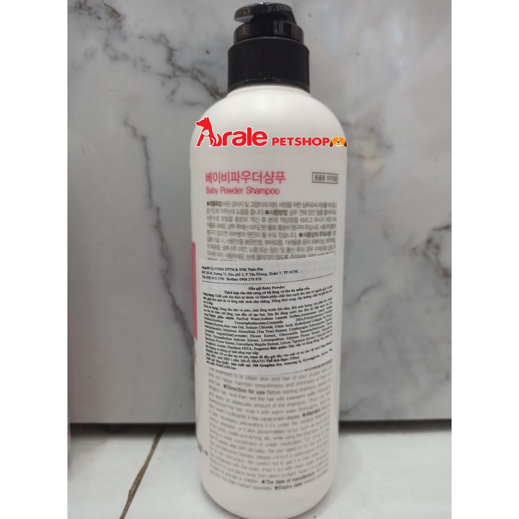 SỮA TẮM DƯỠNG LÔNG DA FORCANS BABY POWDER CHO CHÓ MÈO 550ML