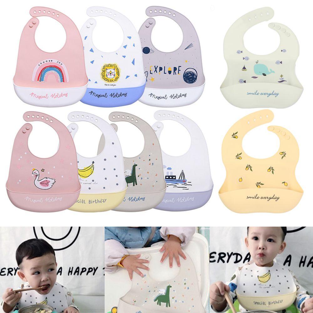 Yếm Ăn Bằng Silicon Mềm Chống Nước An Toàn Cho Bé