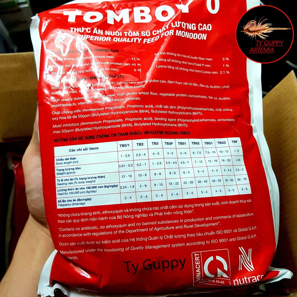 Cám Tomboy TB0 hạt mịn ,thức ăn cho cá 7 màu,betta...và artemia sinh khối