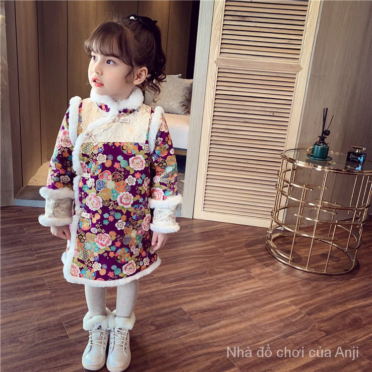 Winter clothes for girls Cheongsam Dress Chinese Style Children dress