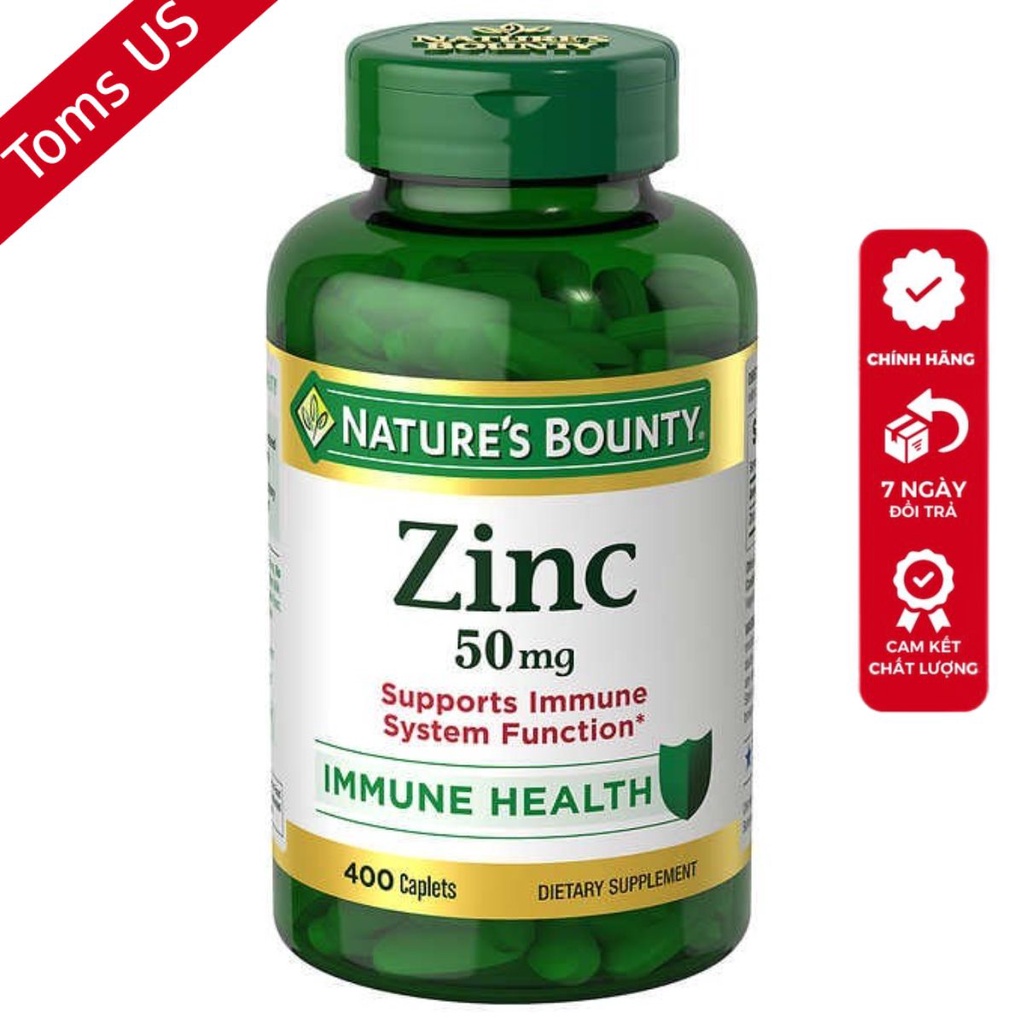 Viên Uống NATURE'S BOUNTY ZINC 50 MG Bổ sung Kẽm  Lọ 400 Viên USA Chính Hãng - 𝐓𝐨𝐦𝐬𝐔𝐒