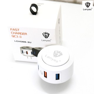 Bộ Sạc Nhanh Type-C Lenyes LCH3U-3 cổng USB