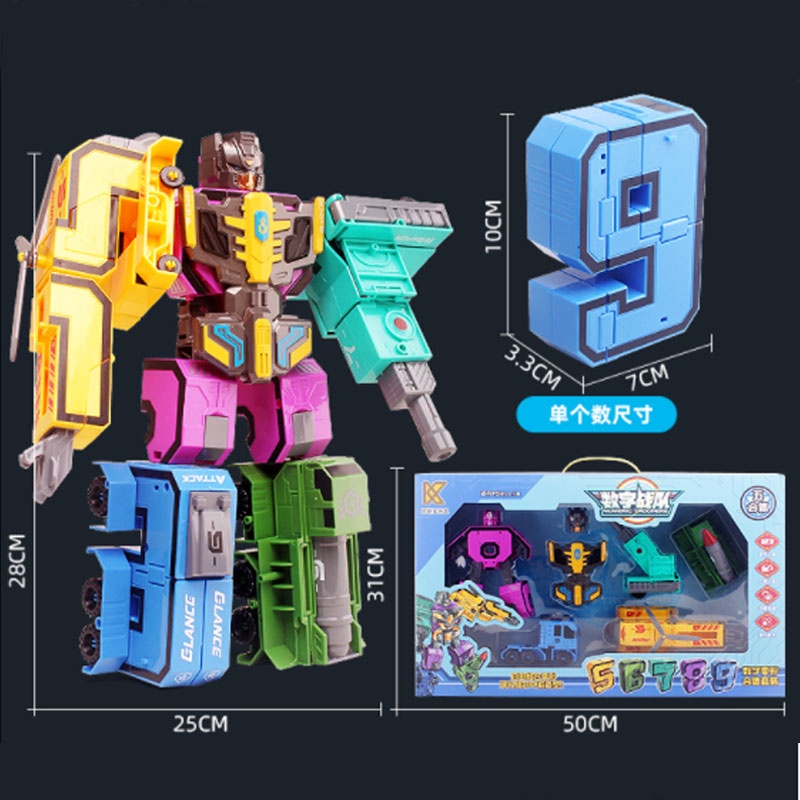 Số lắp ráp biến hình ô tô robot size đại số lẻ - Số xếp hình 10x 7 x3.3 cm