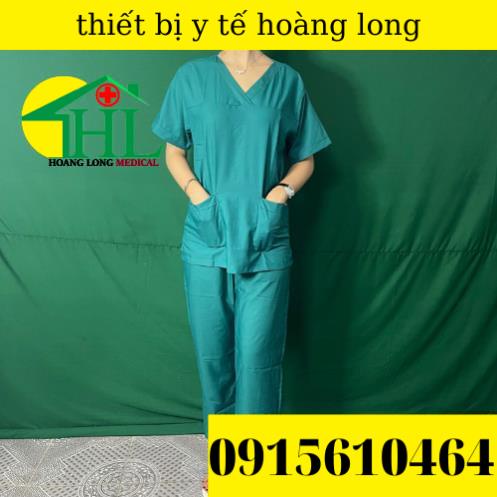 Bộ Scrubs cổ tim phòng mổ, đồng phục Spa, phòng khám, Bác Sĩ, quần áo phòng mổ, đồng phục phẫu thuật màu xanh COBAN