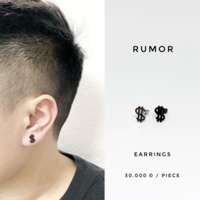 Khuyên tai minimal hình $ thép y tế cao cấp