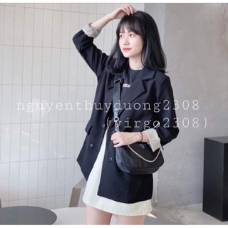 Áo khoác blazer nâu đen kẻ