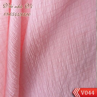 Vải đũi tơ nhún màu hồng baby khổ 1,6 - V044