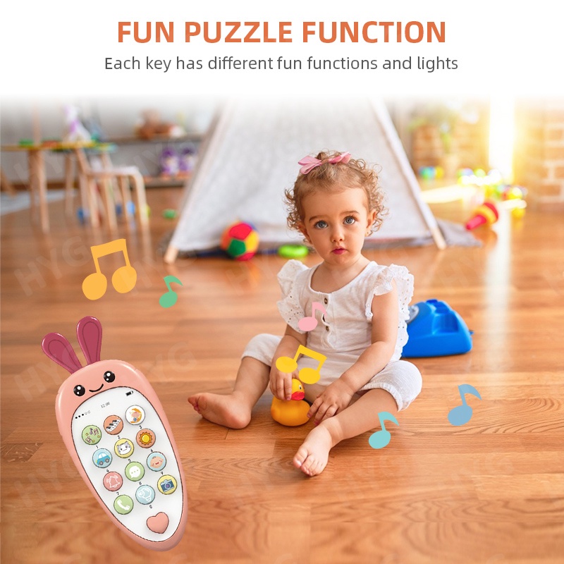 Điện Thoại Đồ Chơi HYG Toys Hình Củ Cải Phát Nhạc Vui Nhộn Cho Bé