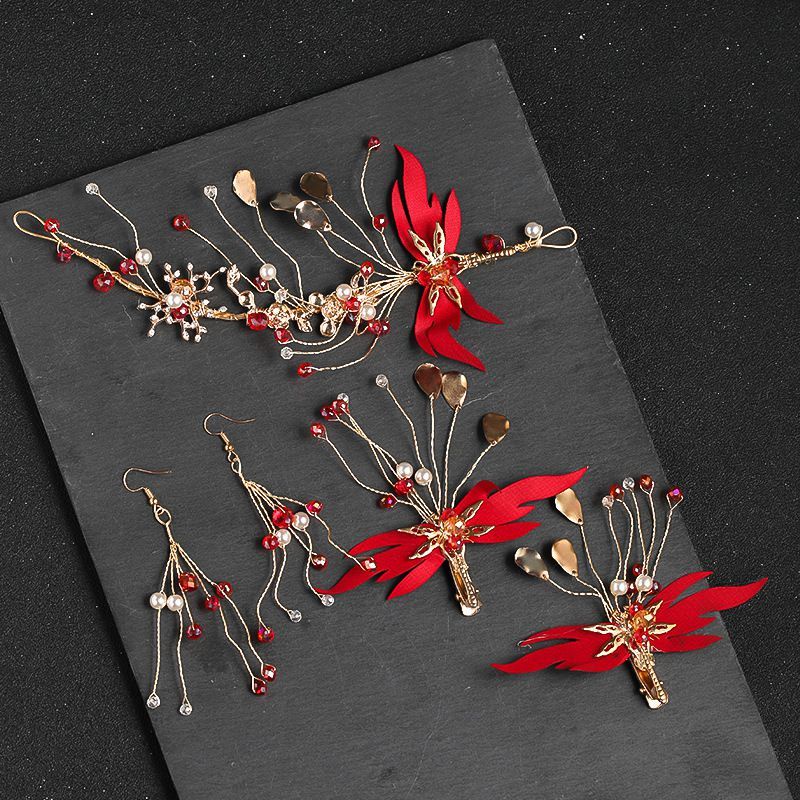 Cài Tóc Đính Đá Sang Trọng Phong Cách Trung Hoa Cho Cô Dâu