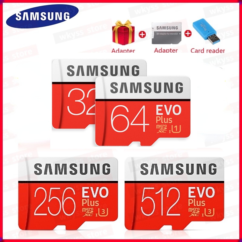 Thẻ nhớ SAMSUNG Micro SD EVO Plus Flash 128GB 64GB 256GB 512GB 1024GB 32GB 16GB Class 10 UHS-I Thẻ T