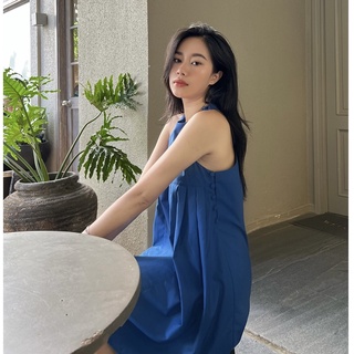 Váy xanh Fabric Holic cổ yếm sát nách