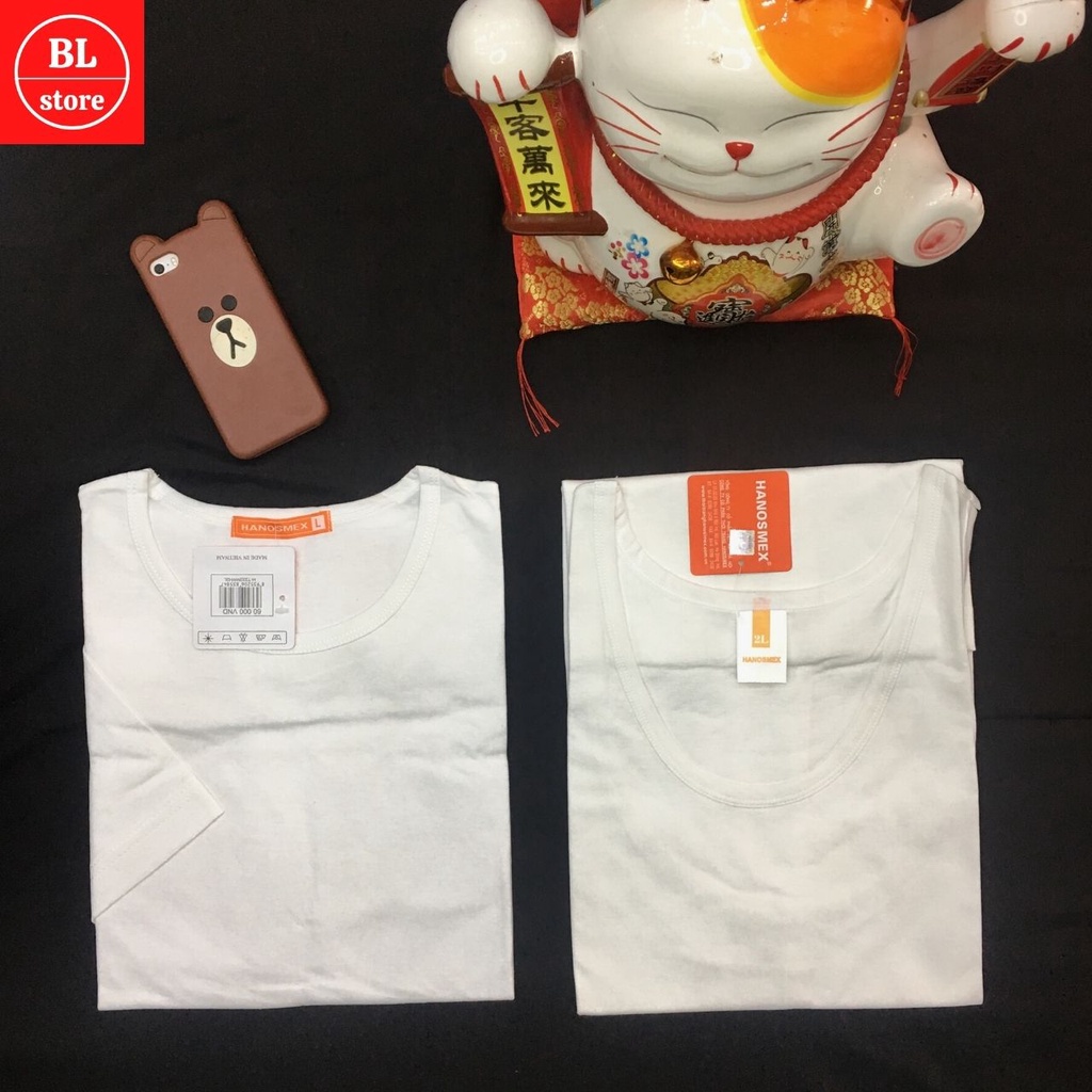 Áo thun lót cộc tay ba lỗ nam trung niên co giãn may ô và ngắn tay cotton, Áo đông xuân trung tuổi Hanoimex đẹp