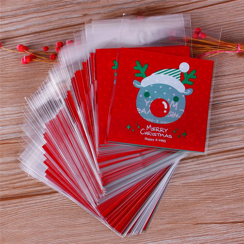 100 túi bánh kẹo Christmas ông già Noel tự dán