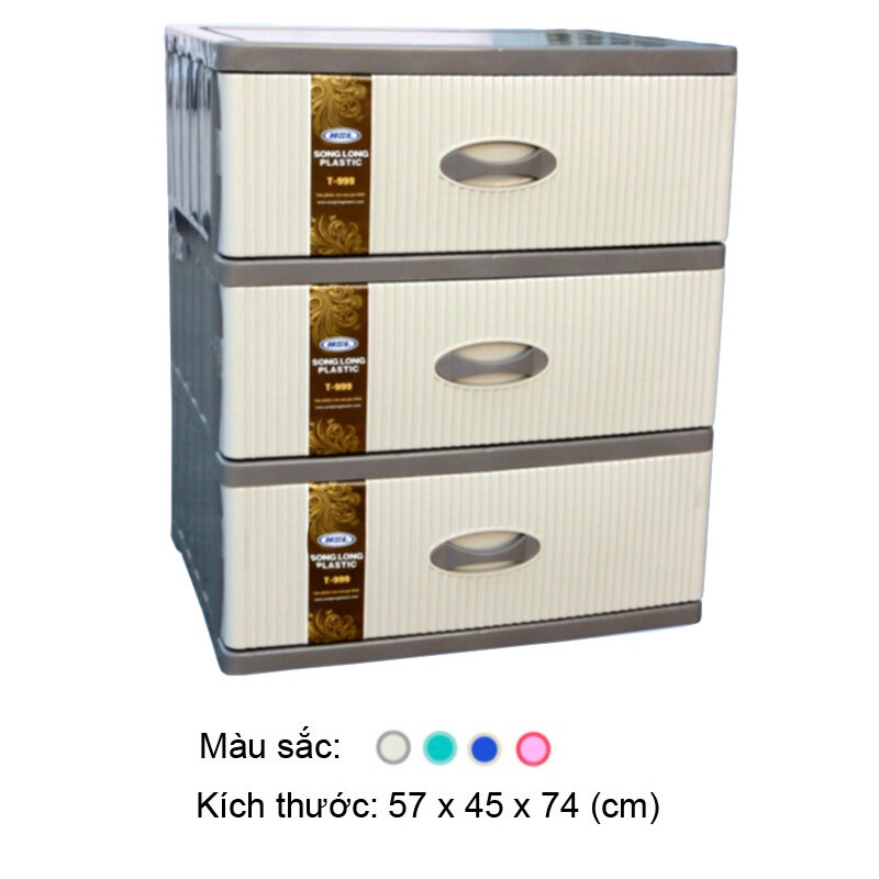 Tủ nhựa Song Long/Tủ quần áo/ tủ ngăn kéo nhựa T222/T333/ T666/T888/T999/T880- 3,4,5 Tầng  Lỗi đổi mới