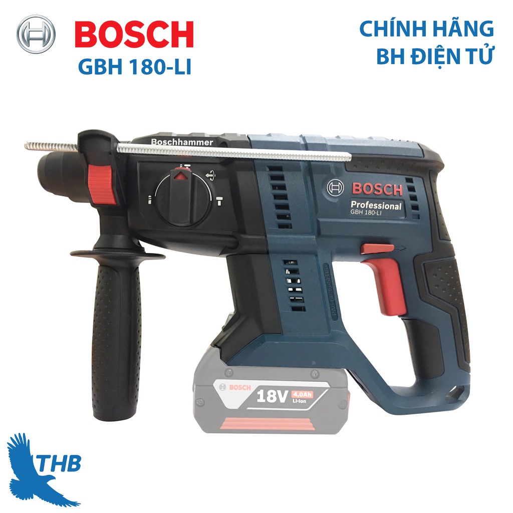 Máy khoan búa dùng pin Bosch GBH 180-LI (solo, không kèm sạc và pin)
