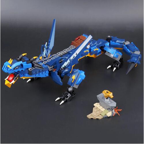 Đồ chơi Lắp ghép Mô hình zimo 4014 Xếp hình Ninjago Rồng xanh Stormbringer