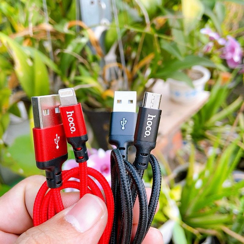 Cáp sạc Hoco dài 1m dây dù đầu Micro USB/Type-C/