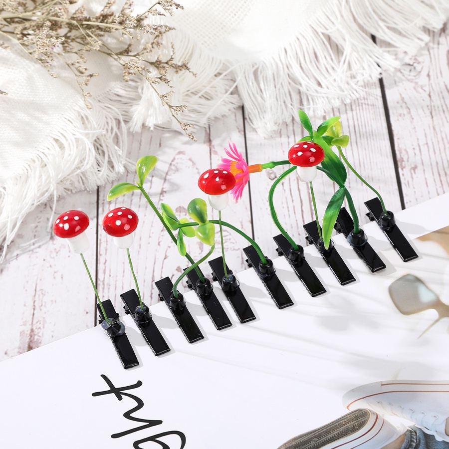 Set 10 kẹp tóc hình cây giả dễ thương xinh xắn cho bé gái
