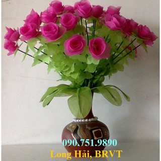 hoa giay lua - HOA HỒNG CÀNH (20 BÔNG giấy gấm)