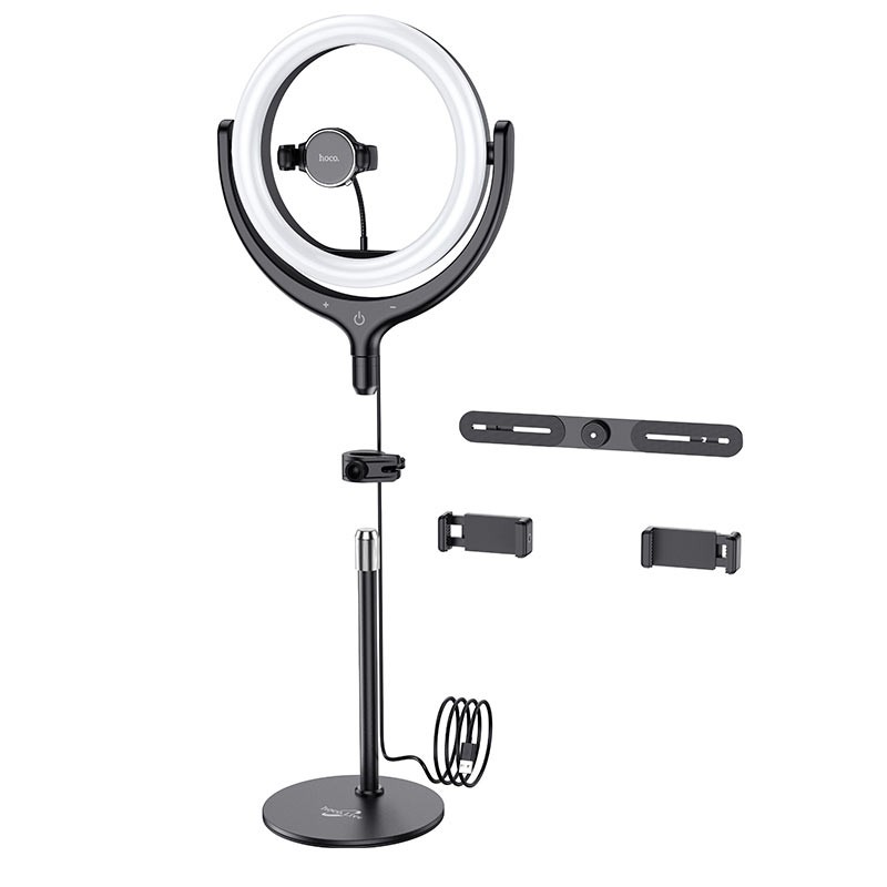 Giá đỡ điện thoại kèm đèn chiếu sáng Hoco LV01 hỗ trợ Livestream/phát sóng trực tiếp
