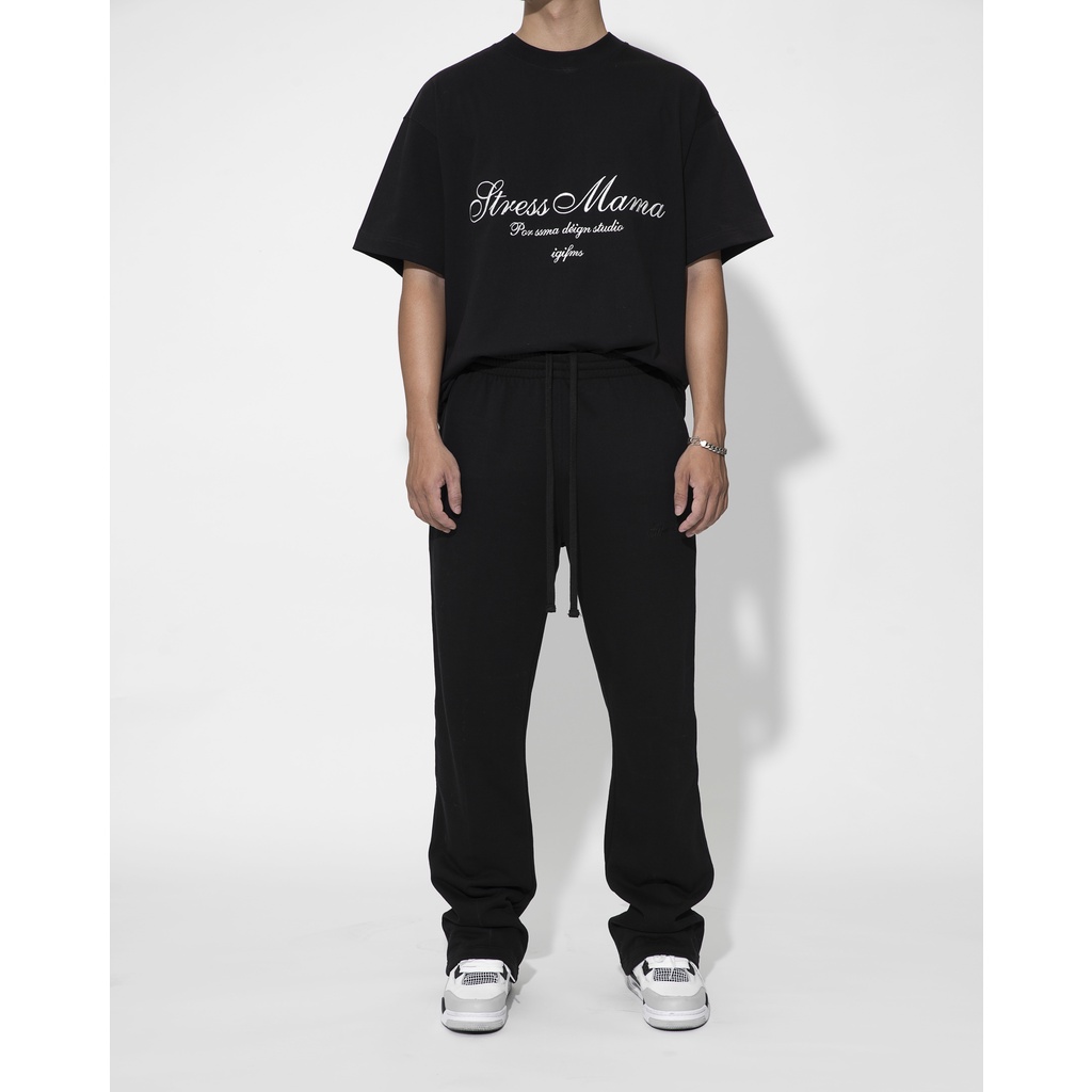 Áo thun STRESSMAMA 365 SEASONAL T-SHIRT - BLACK màu đen chất liệu 100% Cotton 2 chiều 250GSM