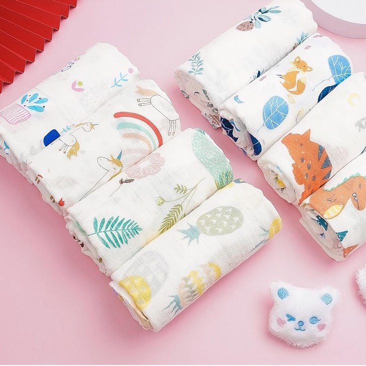 Khăn Tắm Em Bé 100% Sợi Tre BONNY 2 Lớp Cỡ Lớn 1m1x1m2 Siêu Mềm Và Thấm Hút Dành Cho Bé (Giao họa tiết ngẫu nhiên)