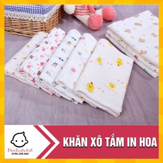 Khăn xô tắm in hoa vải xô Nhật 2-4 lớp