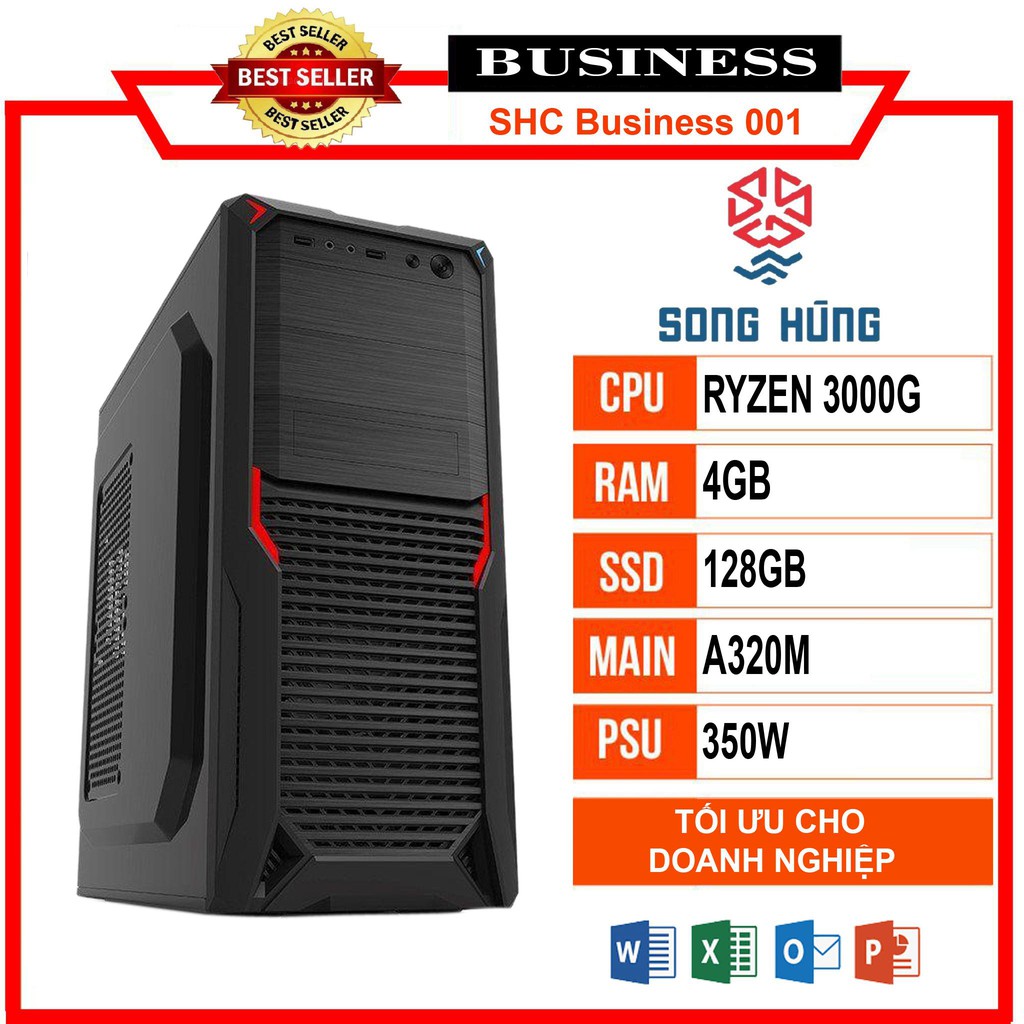 Bộ máy tính văn phòng Business Home 001 (3000G/A320/4GB RAM/120GB SSD/350W)