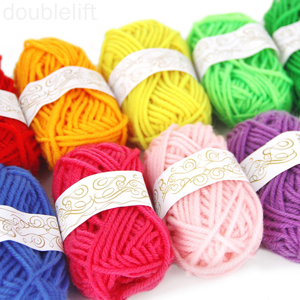 Set 12 Cuộn Len Nhiều Màu Sắc Dùng Để Đan Đồ Thủ Công Cho Bé