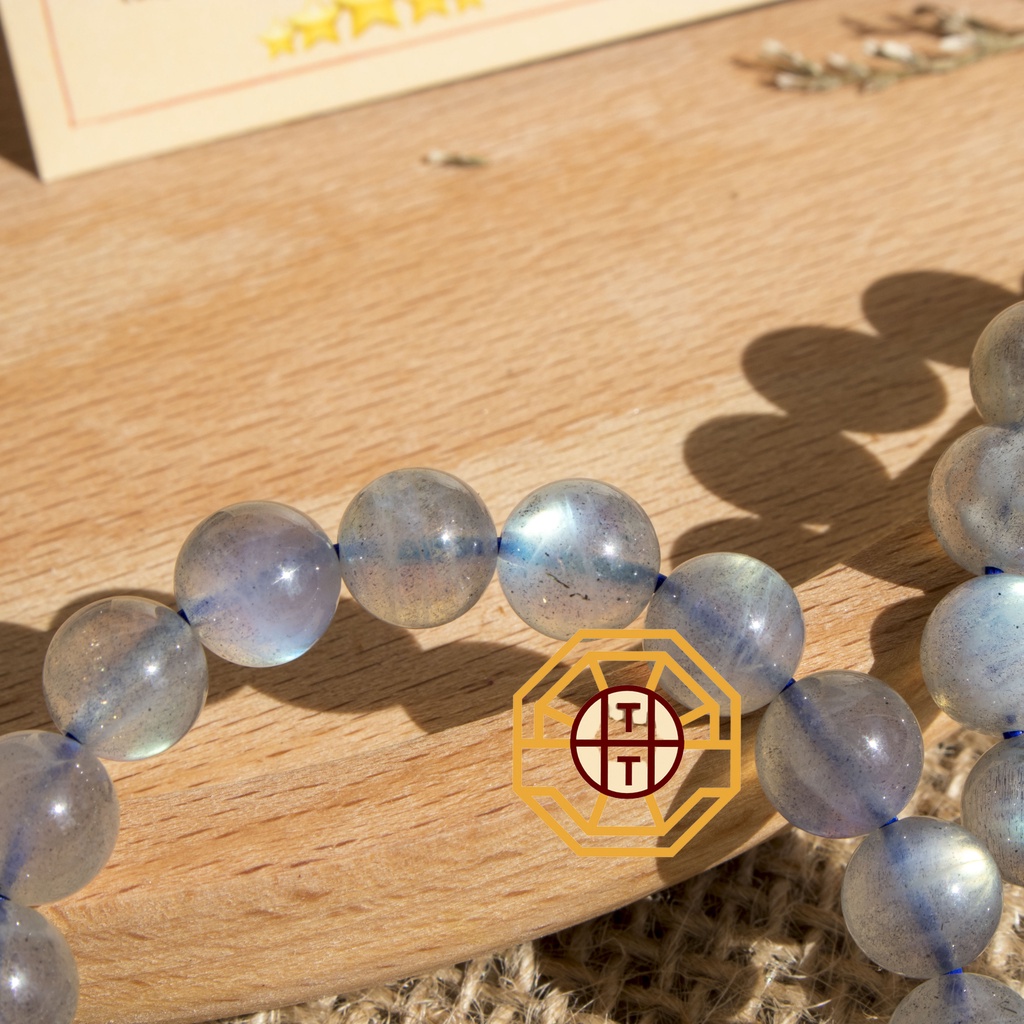 Vòng Tay Phong Thủy Đá XàCừ - Hắc Nguyệt Quang [TẶNG HỘP GỖ] nam nữ mệnh Kim Mộc Thủy Hỏa Thổ - Phong Thủy Tây Tạng