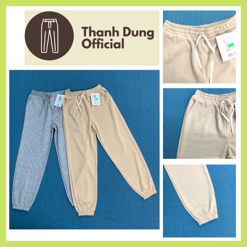 QUẦN THUN NỮ ỐNG RỘNG CHẤT THUN GÂN GẠO CAO CẤP - QUẦN JOGGER NỮ CẠP CHUN CÓ TÚI -040