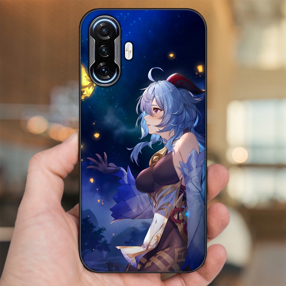 Ốp lưng Xiaomi K40 Gaming viền đen in hình Ganyu Genshin Impact