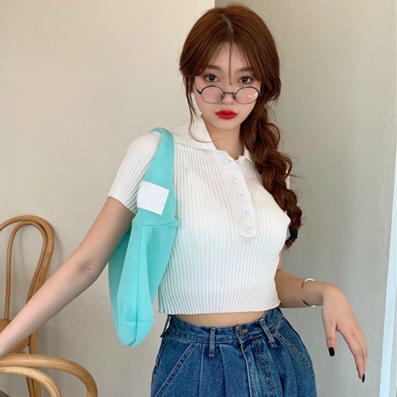 Áo thun cổ trụ - Áo thun cổ bẻ trơn cài nút thun gân A15