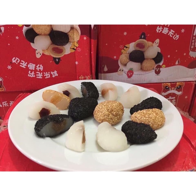 Thùng 2kg Bánh Mochi Tròn Mix Vị Nội Địa