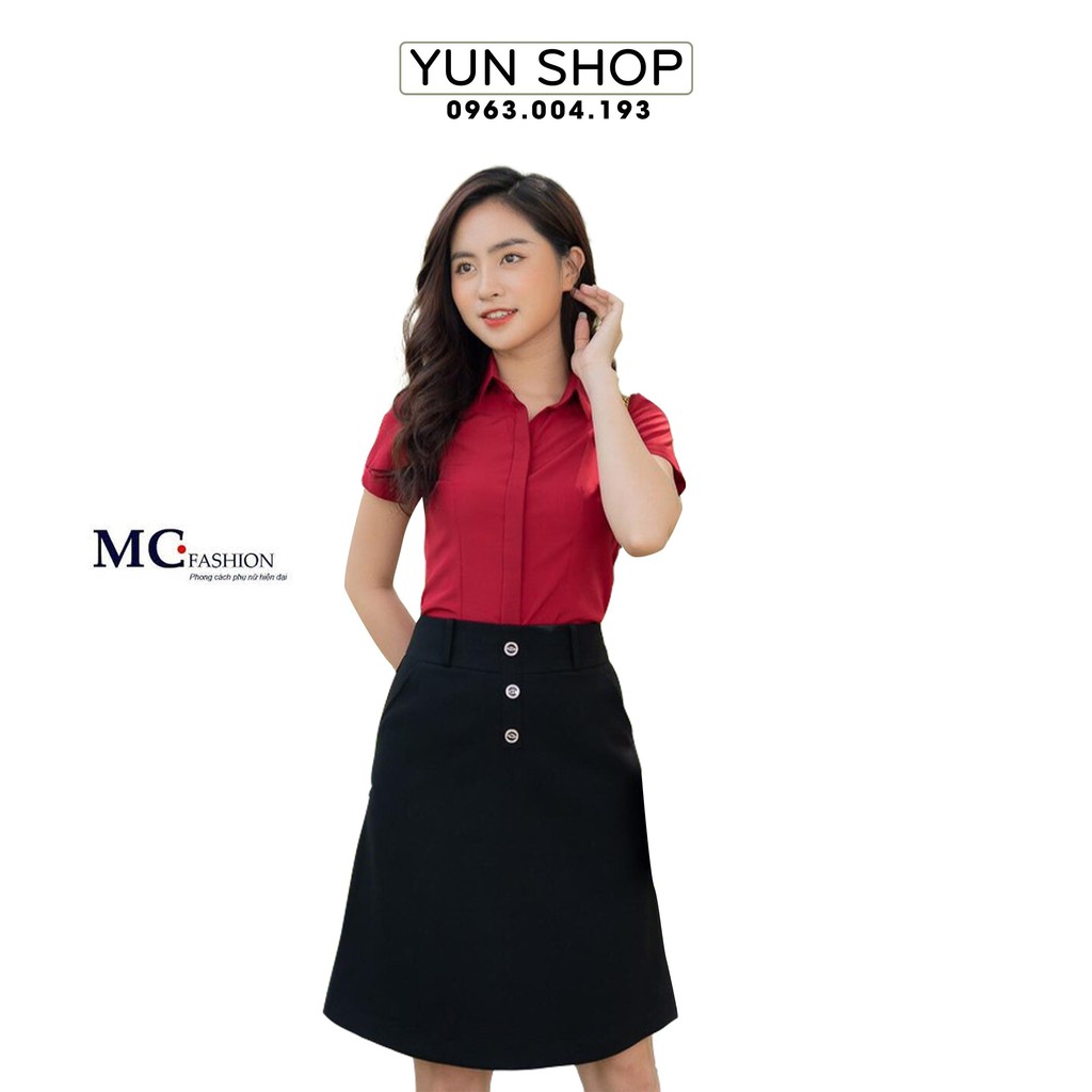 Áo Sơ Mi Cộc Tay Công Sở - MC Fashion A0198 Màu Đỏ Đô