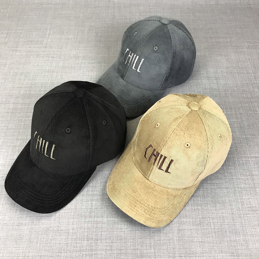 Nón Kết Mũ Lưỡi Trai Vải Nhung Gân Thêu CHILL