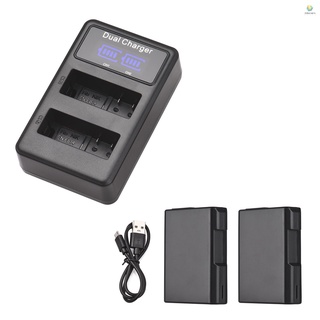 Bộ 2 pin và sạc en-el14 7.4v 1500mah + 1 pin led2-el14 cho d3100 d3200 d3300 d3400