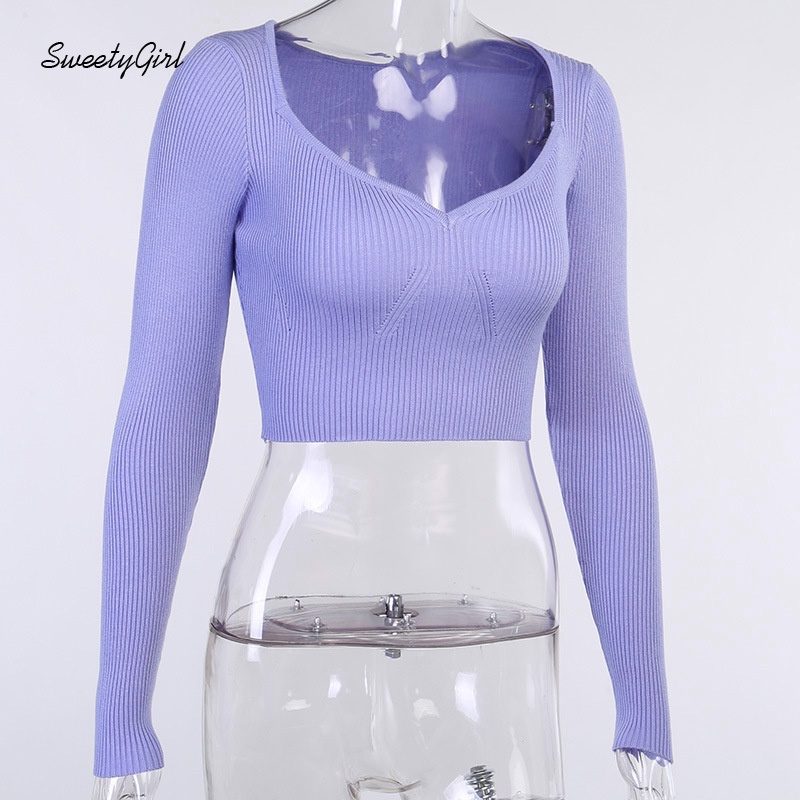 Áo Cardigan Tay Dài Cổ Chữ V Khoét Sâu Màu Trơn 2022 Gợi Cảm Cho Nữ